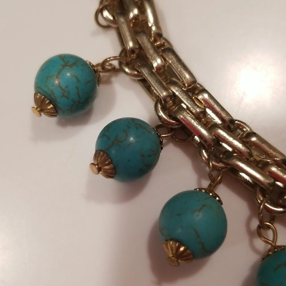 Vintage French Turquoise-Like Necklace